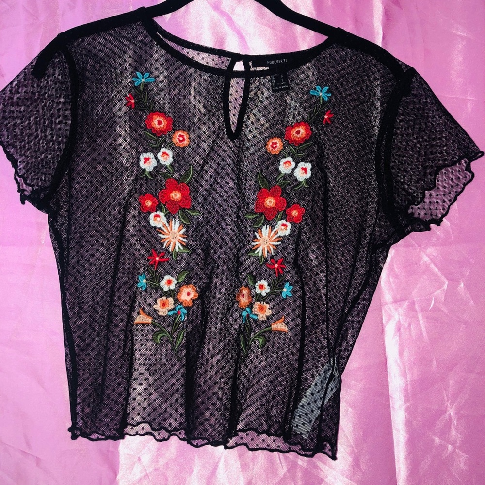 NWOT Forever 21 Mesh Crop Top